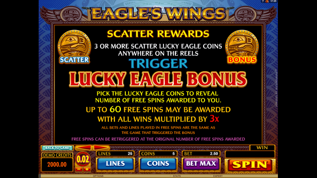 Игровой интерфейс Eagle's Wings 2